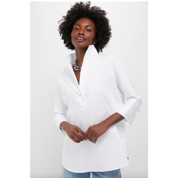 Tuckernuck Blouse Willow Tunic in White - Picture 2 of 7